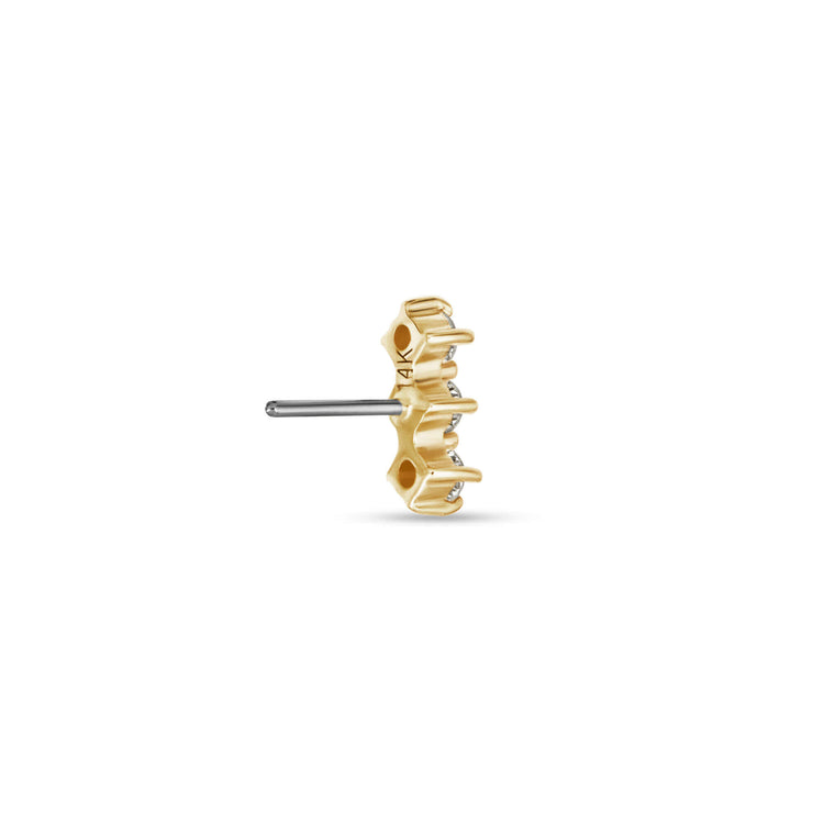 Stone and Strand 14K Yellow Gold Lab-Created Bright Lights Diamond Push Pin Flat Back Rear Image