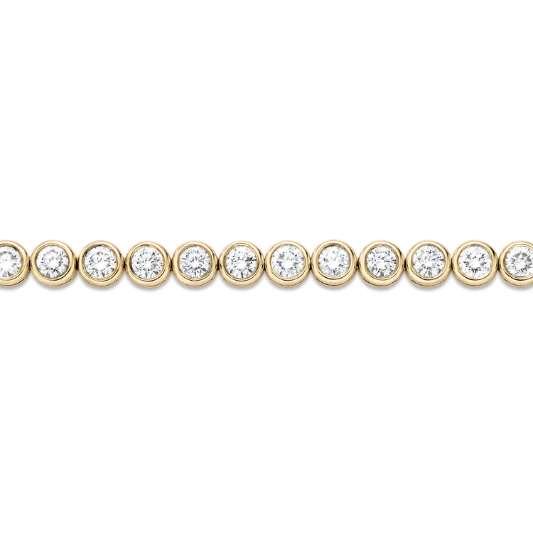 Stone and Strand 10K Yellow Gold 5-6 CTW Lab-Created Bubble Up Diamond Tennis Bracelet Close Up Image