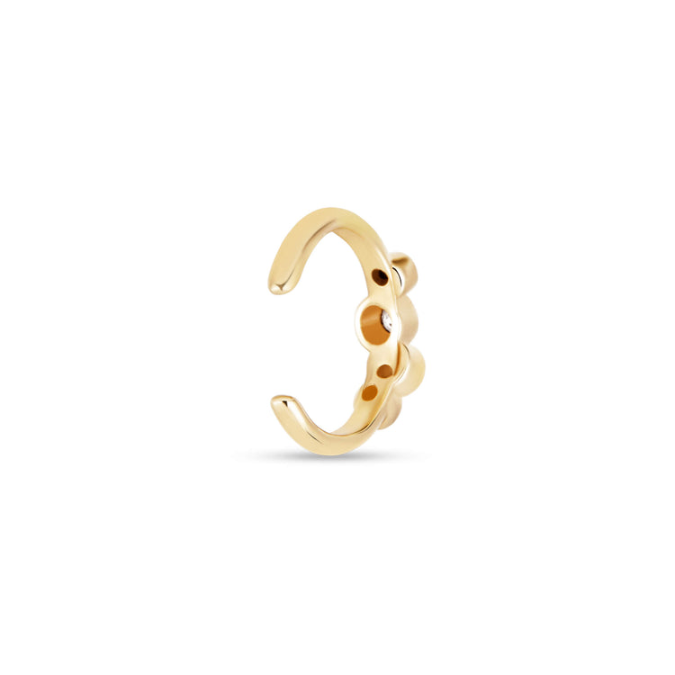 Stone and Strand 10K Yellow Gold Lab-Created Diamond Bubble Up Ear Cuff Rear Image