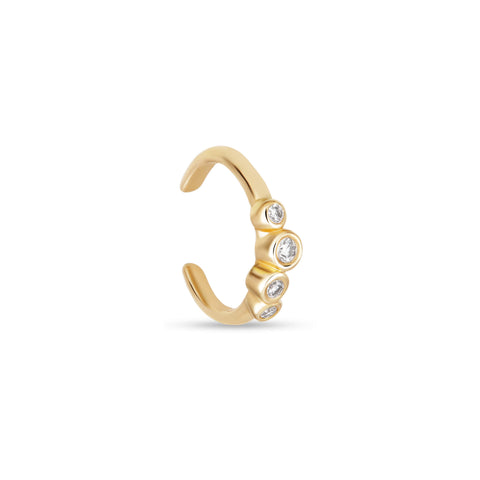 Stone and Strand 10K Yellow Gold Lab-Created Diamond Bubble Up Ear Cuff Side Image