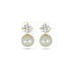 Stone and Strand 14K Yellow Gold LAB-Created Buddy Stud Pearl Earrings Front Image