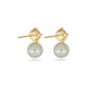 Stone and Strand 14K Yellow Gold LAB-Created Buddy Stud Pearl Earrings Rear Image