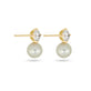Stone and Strand 14K Yellow Gold LAB-Created Buddy Stud Pearl Earrings Side Image