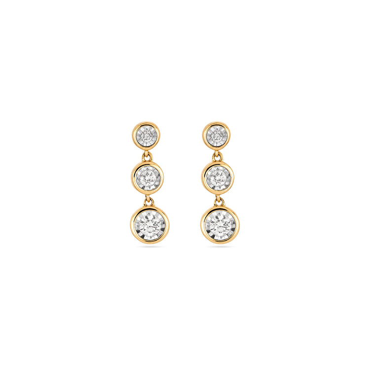 Stone and Strand 10K Yellow Gold Diamonds By The Dozen Gradient Drop Earrings Front Image
