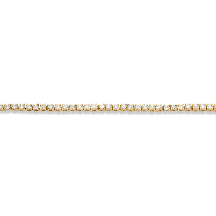 Stone and Strand 14K Yellow Gold LAB-Created Dainty Diamond Tennis Bracelet Close Up Image