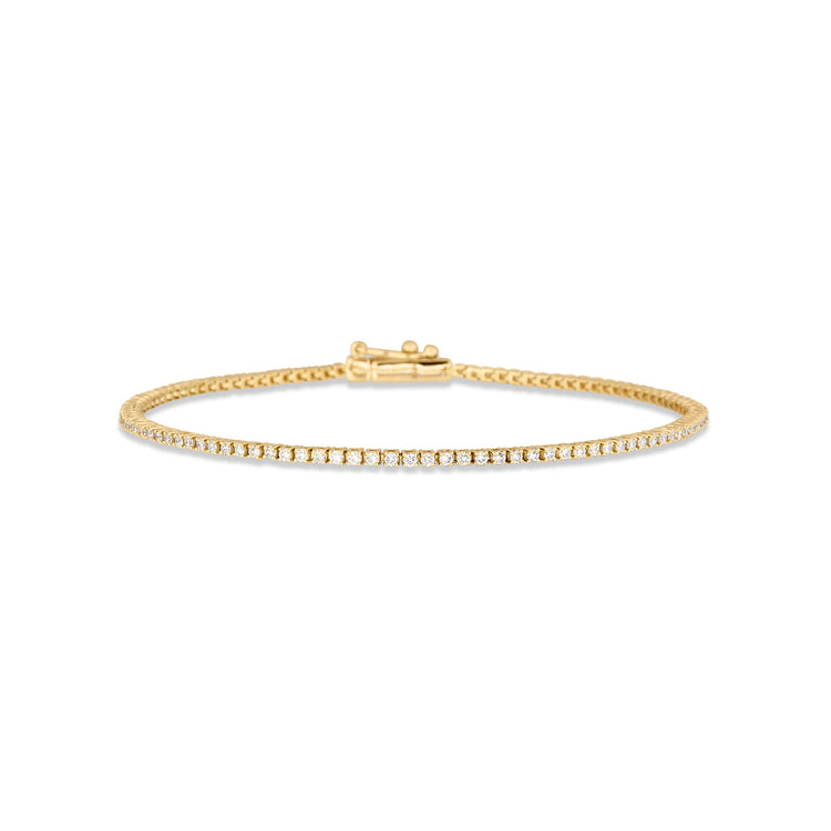 Stone and Strand 14K Yellow Gold LAB-Created Dainty Diamond Tennis Bracelet Front Image