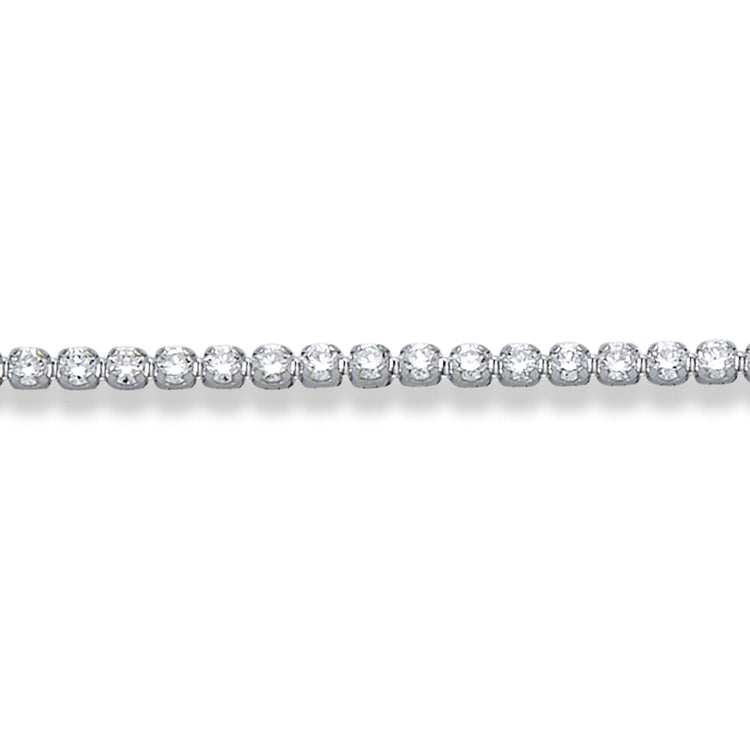 Stone and Strand 14K White Gold LAB-Created Dainty Essential Tennis Bracelet Close Up Image
