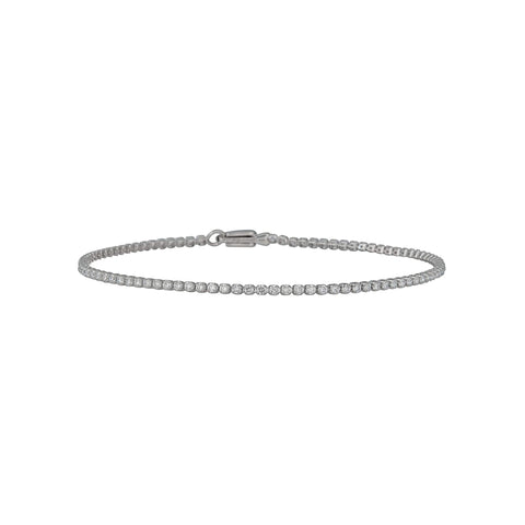 Stone and Strand 14K White Gold LAB-Created Dainty Essential Tennis Bracelet Front Image