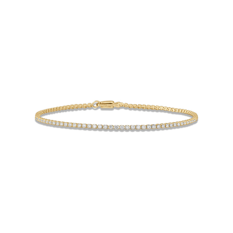 Stone and Strand 14K Yellow Gold LAB-Created Dainty Essential Tennis Bracelet Front Image