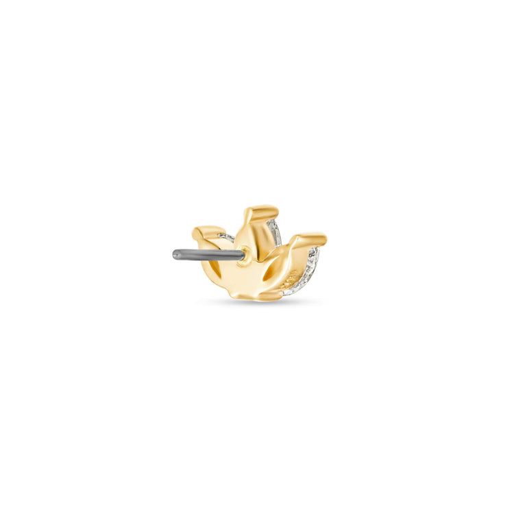 Stone and Strand 14K Yellow Gold Lab-Created Diamond Array Push Pin Flat Back Rear Image
