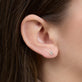 Image of 14K Yellow Gold LAB-Created Diamond Asscher Stud Earrings on Models Ear