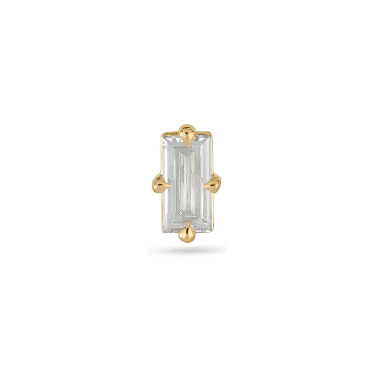 Stone and Strand 14K Yellow Gold LAB-Created Diamond Baguette Stud Earrings Front Single Image
