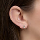 Image of 14K Yellow Gold LAB-Created Diamond Baguette Stud Earrings on Models Ear