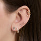 Image of 14K Yellow Gold LAB-Created Diamond Baguette Stud Earrings with Stone and Strand Earrings