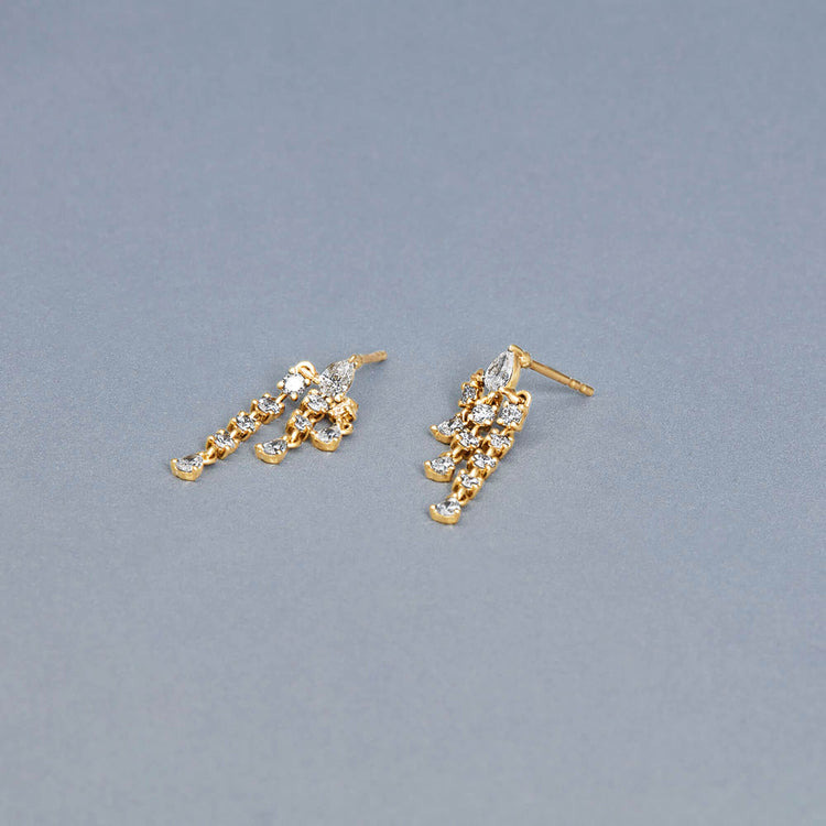 Stone and Strand 14K Yellow Gold Lab-Created Diamond Boulevard Earrings Editorial Image