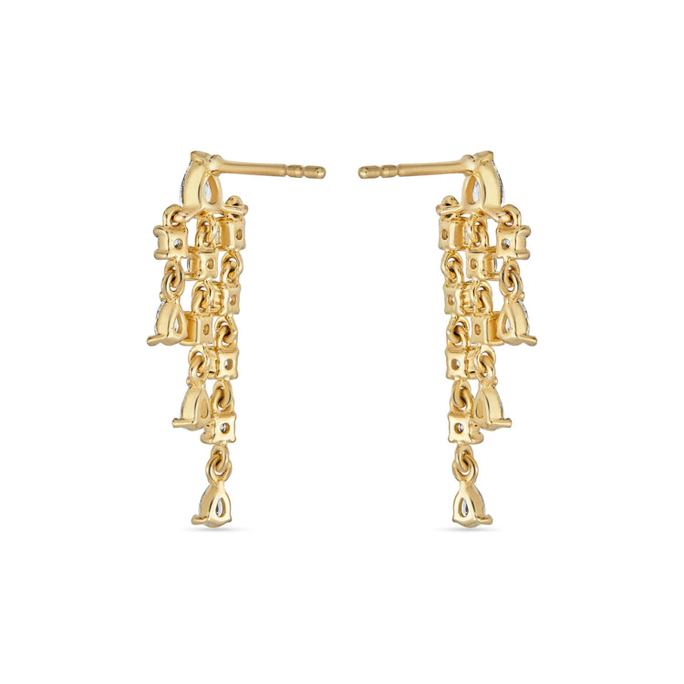 Stone and Strand 14K Yellow Gold Lab-Created Diamond Boulevard Earrings Rear Image