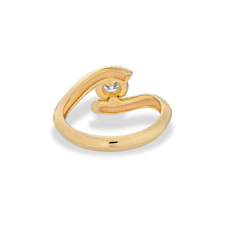 Stone and Strand 14K Yellow Gold Lab-Created Diamond Bowie Ring 5mm Rear Image