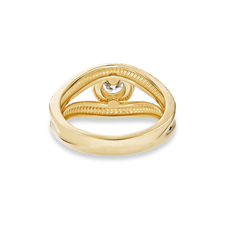 Stone and Strand 14K Yellow Gold Lab-Created Diamond Bowie Ring 6mm Rear Image