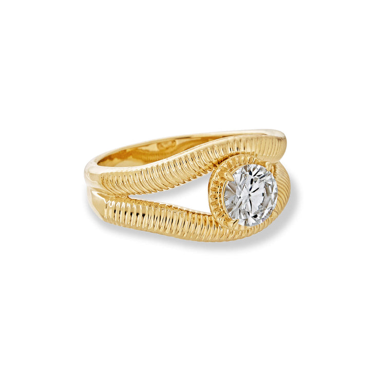 Stone and Strand 14K Yellow Gold Lab-Created Diamond Bowie Ring 6mm Side Image