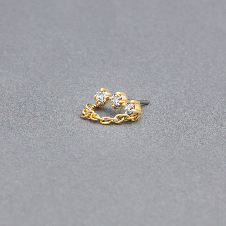 Stone and Strand 14K Yellow Gold Lab-Created Diamond Bright Lights Chain Push Pin Flat Back Editorial Image
