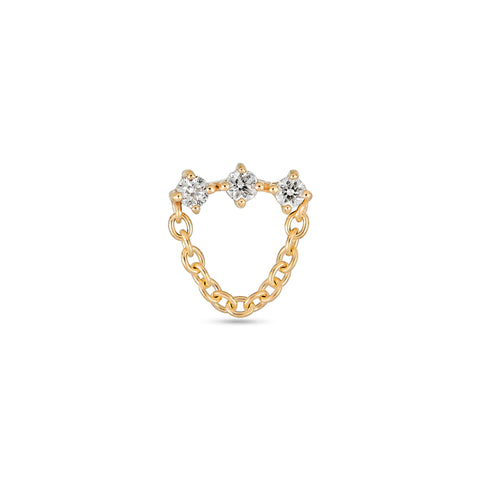 Stone and Strand 14K Yellow Gold Lab-Created Diamond Bright Lights Chain Push Pin Flat Back Front Image