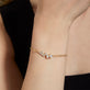 Image of 10K Yellow Gold Small Lab-Created Diamond Bubble Up Bracelet on Models Arm