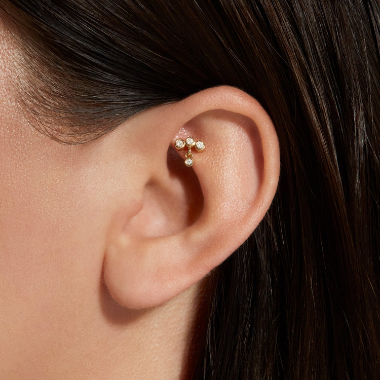 Gold Rose Threaded Flat Back Earring | .4GMS | Single – Porter Lyons