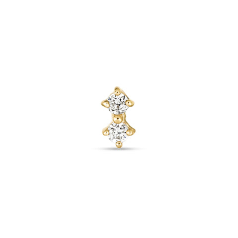 Stone and Strand 14K Yellow Gold Lab-Created Diamond Buddy Push Pin Flat Back Front Image