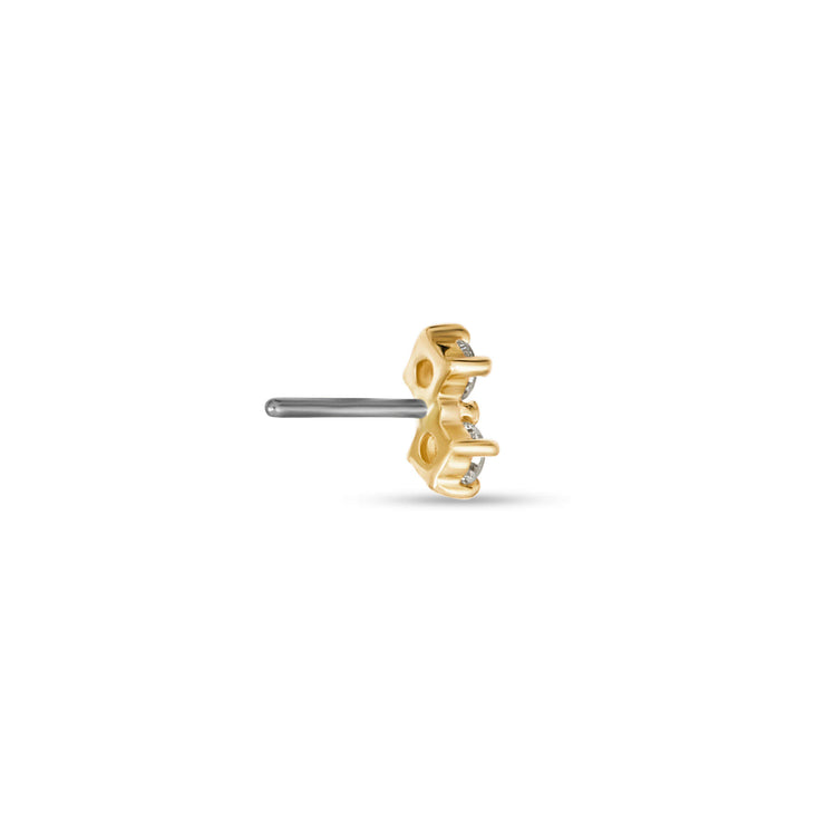 Stone and Strand 14K Yellow Gold Lab-Created Diamond Buddy Push Pin Flat Back Rear Image