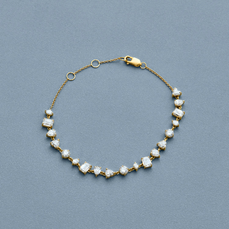 Stone and Strand 14K Yellow Gold LAB-Created Diamond Carnival Adjustable Tennis Bracelet Editorial Image