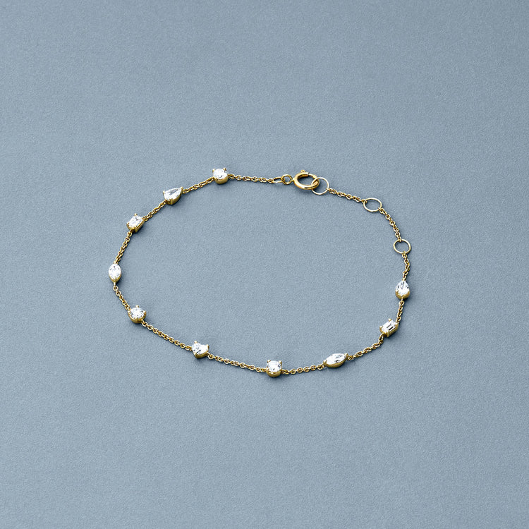 Stone and Strand 14K Yellow Gold LAB-Created Diamond Carnival Station Bracelet Editorial Image