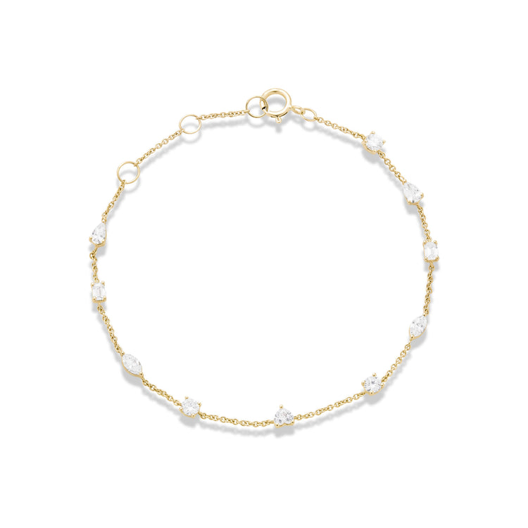 Stone and Strand 14K Yellow Gold LAB-Created Diamond Carnival Station Bracelet Front Image