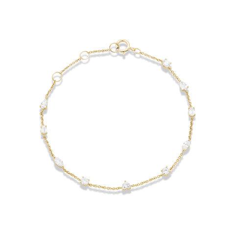 Stone and Strand 14K Yellow Gold LAB-Created Diamond Carnival Station Bracelet Front Image