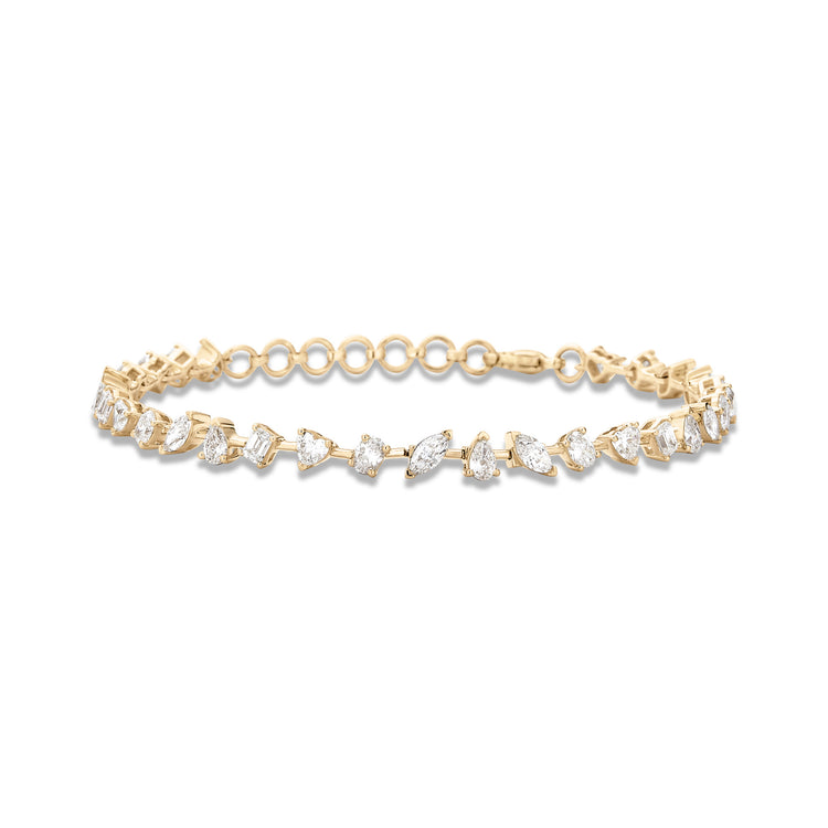 Stone and Strand 14K Yellow Gold 3 CTW Carnival Lab-Created Diamond Tennis Bracelet Front Image