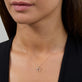 Image of 14K Yellow Gold LAB-Created Diamond Chai Necklace on Models Neck