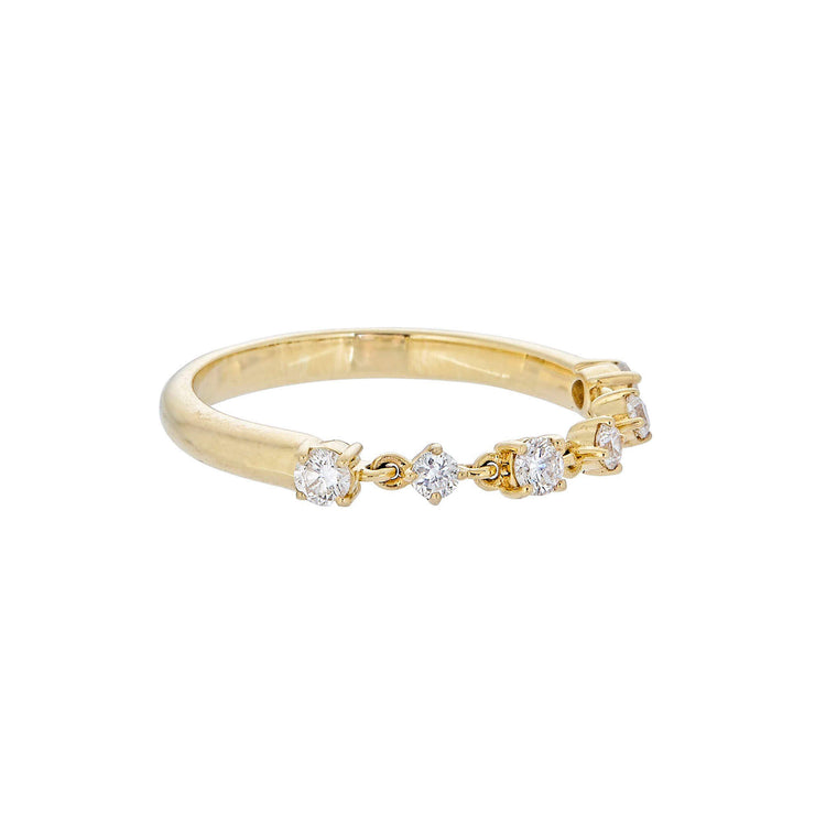 Stone and Strand 14K Yellow Gold Lab-Created Diamond Chain Ring Side Image