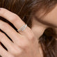Image of 14K Yellow Gold LAB-Created Diamond Circuit Stripe Ring on Models Hand