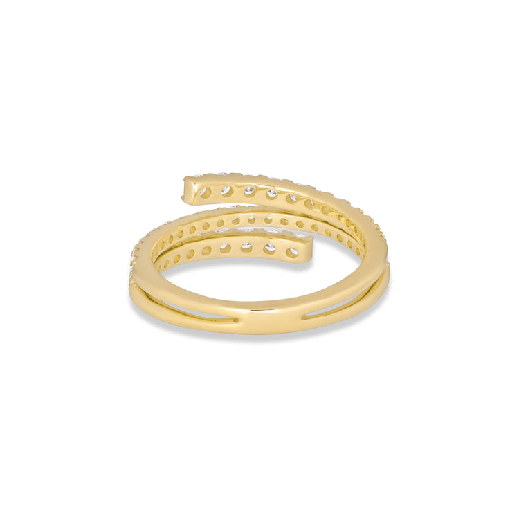 Stone and Strand 14K Yellow Gold LAB-Created Diamond Circuit Stripe Ring Rear Image