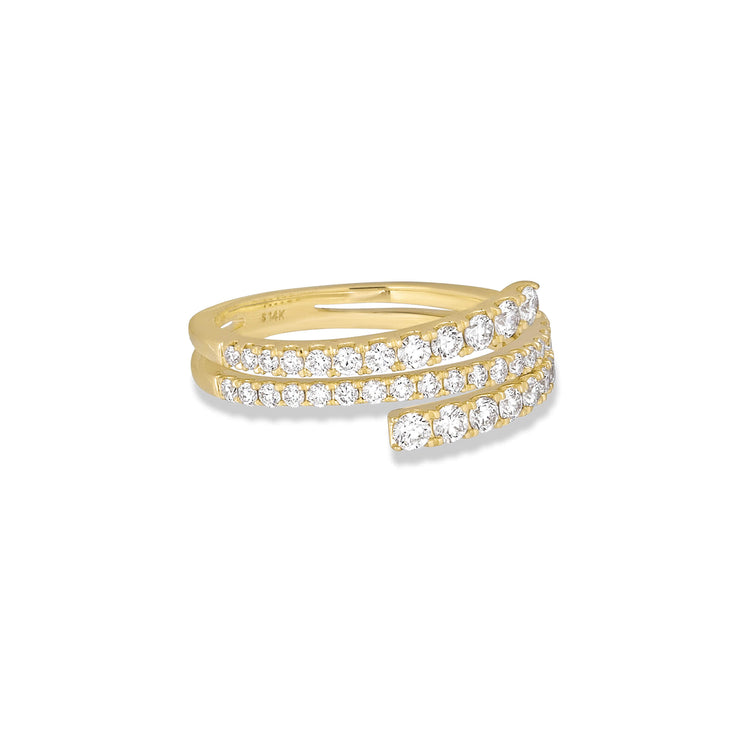 Stone and Strand 14K Yellow Gold LAB-Created Diamond Circuit Stripe Ring Side Image