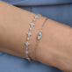 Image of 14K White Gold LAB-Created Diamond Clover Bracelet with Stone and Strand Bracelets