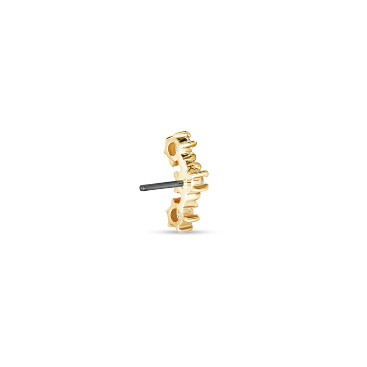 Stone and Strand 14K Yellow Gold Lab-Created Diamond Curve Push Pin Flat Back Rear Image