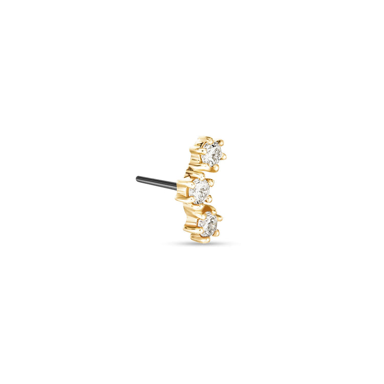 Stone and Strand 14K Yellow Gold Lab-Created Diamond Curve Push Pin Flat Back Side Image