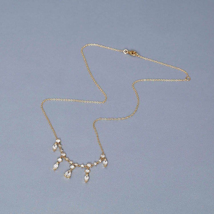 Stone and Strand 14K Yellow Gold Lab-Created Diamond Dangle Choker Editorial Image