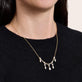 Image of 14K Yellow Gold Lab-Created Diamond Dangle Choker on Models Neck