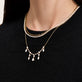 Image of 14K Yellow Gold Lab-Created Diamond Dangle Choker with Stone and Strand Necklaces