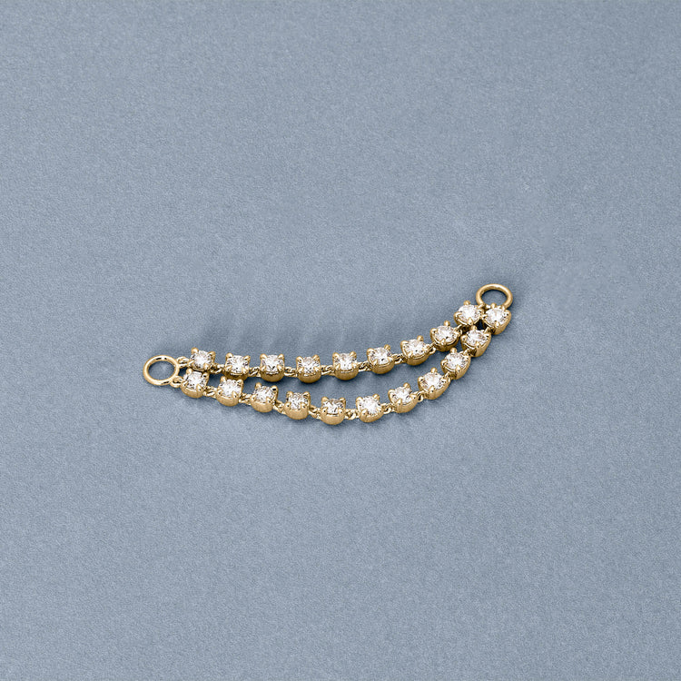 Stone and Strand 14K Yellow Gold LAB-Created Diamond Double Connector Earring Editorial Image