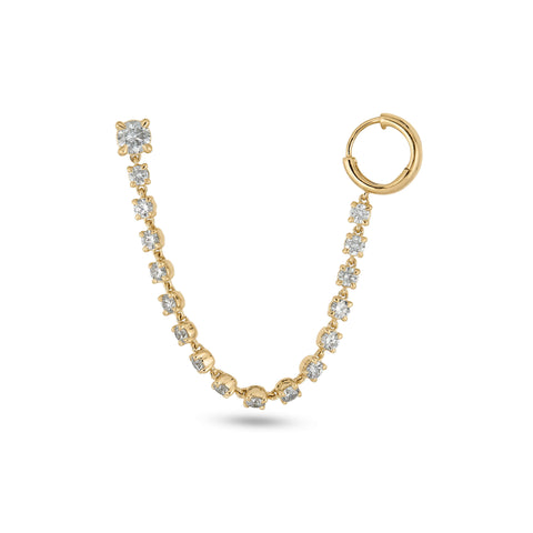 Stone and Strand 14K Yellow Gold LAB-Created Diamond Double Connector Earring Left Front Image