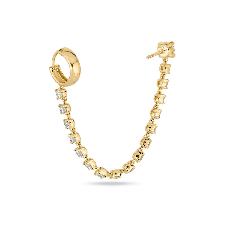 Stone and Strand 14K Yellow Gold LAB-Created Diamond Double Connector Earring Left Rear Image