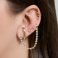 Image of 14K Yellow Gold LAB-Created Diamond Double Connector Earring Left with Stone and Strand Earrings