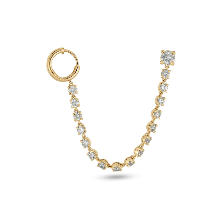 Stone and Strand 14K Yellow Gold LAB-Created Diamond Double Connector Earring Right Front Image